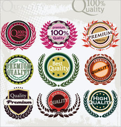Set of vintage retro premium quality labels vector image