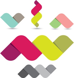 Colorful Ribbon Shapes vector image