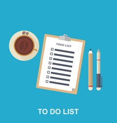 Flat of to-do list vector image