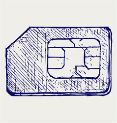 Mobile phone sim vector image