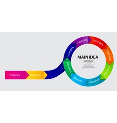 Concept of colorful circular banners with arrows vector image