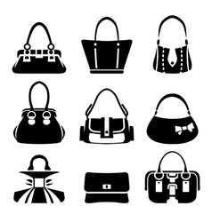 Icons of female bags vector image