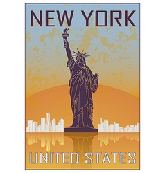 New York vintage poster vector image