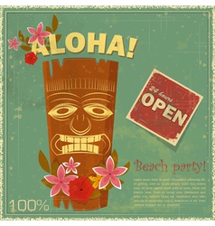 Vintage Hawaiian postcard vector image