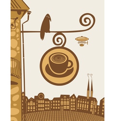 Raven cafe vector image