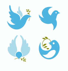 Set of symbols dove of peace vector image