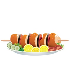 Grilled chicken and vegetables vector image