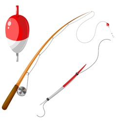 Set of gear for fishing eps10 vector image