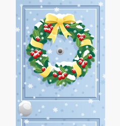 Door wreath vector image