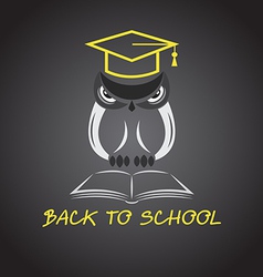 Image of an owl glasses with college hat vector image