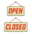 Retro signs Open and Closed vector image