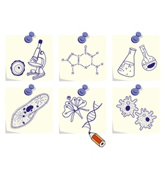 Biology on yellow memo sticks vector image