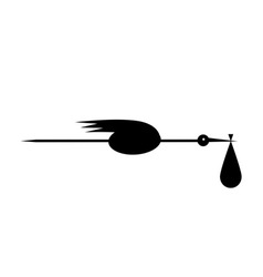 Funny stork black silhouette for your design vector image