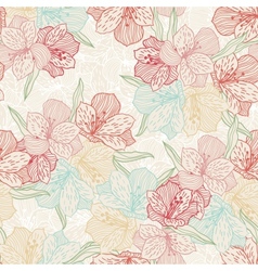 Abstract vintage seamless flower pattern with vector image