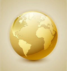 Golden Earth icon vector image