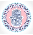 Indian hand drawn hamsa with ornaments vector image