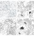 Set of monochrome seamless wallpaper vector image
