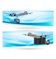 Two travel banners with airline vector image