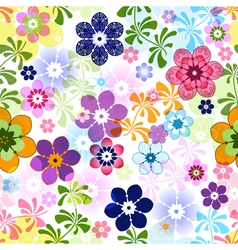 Spring colorful seamless floral pattern vector image