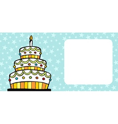 Birthday cake card vector image