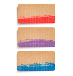 Set of cardboard banners decorated with paint vector image