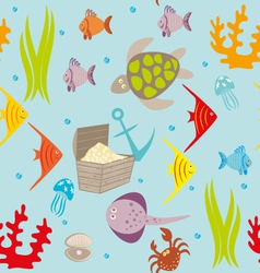 Marine pattern vector image