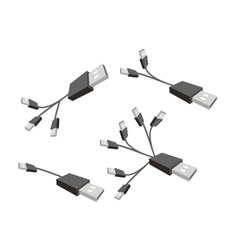 Black USB Cable on A White Background vector image