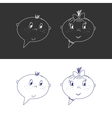 Hand Drawn Faces Boy And Girl Speech Bubble Like vector image