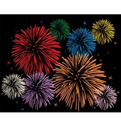 Colorful fireworks vector image
