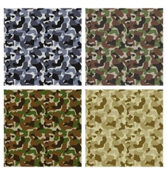 Set Of Classic Camouflage Seamless Patterns vector image