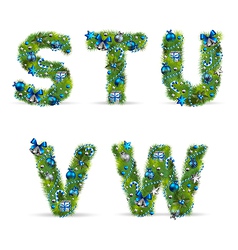 Christmas tree font vector image