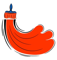 Brush and red paint eps10 vector image