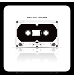 Audio tape cassette isolated on white vector image