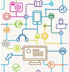 Colorful internet seamless pattern vector image
