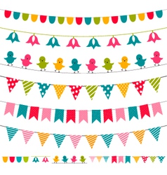 Bunting and garland set vector image