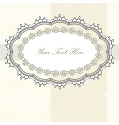 Lace frame on textured background vector image