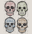 Woodcut Day of the Dead Sugar Skull Set Woodcut Day of the Dead Sugar Skull Set vector image