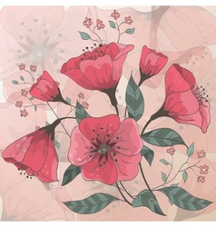Hand drawn flowers vector image