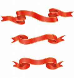 Set of red ribbons illustration vector image