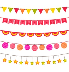 Bunting and garland set vector image