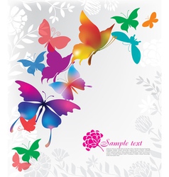 Background with colorful butterflies vector image