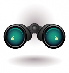 Black binoculars on white background vector image