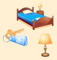 Hotel room furniture vector image