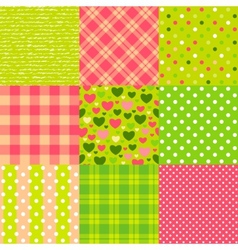 Set of 9 seamless New Year textures vector image