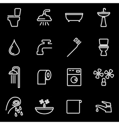 Line bathroom icon set Line bathroom icon set vector image