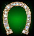 Horseshoe with diamonds vector image