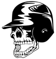Skull in baseball helmet vector image
