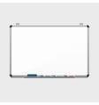 Blank white board with colored markers vector image