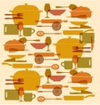 Background of kitchenware set vector image