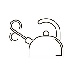 Kettle in line art style icon Kettle in line art style icon vector image
